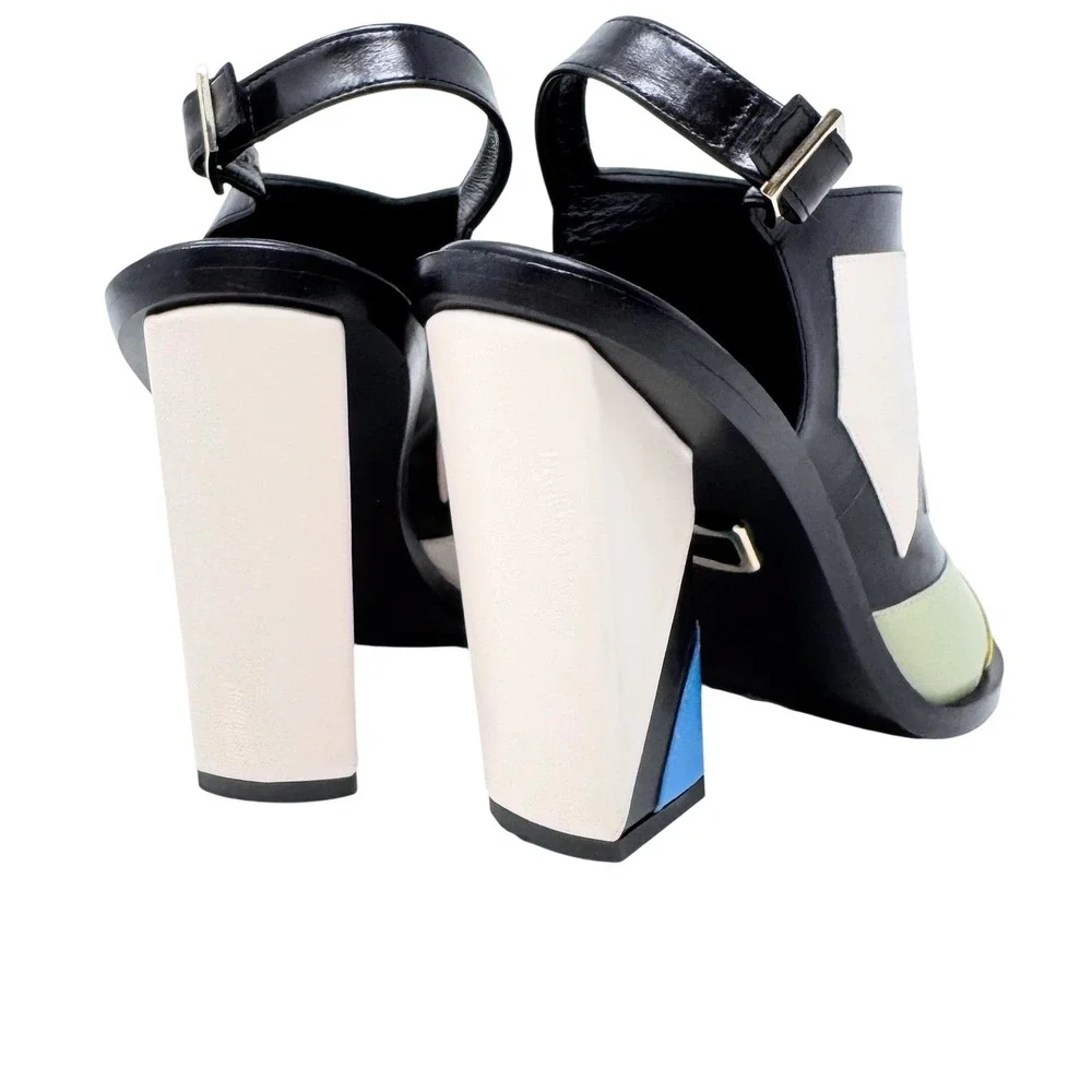 Roger Vivier Bauhaus Skyscraper Peep Toe Sandals‎ Meghan Markle IT 37 US 7